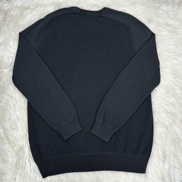 Club‎ Room Men’s Black Crew Neck Pima Cotton Minimalist Knit Sweater Med/C43 - Picture 4 of 8